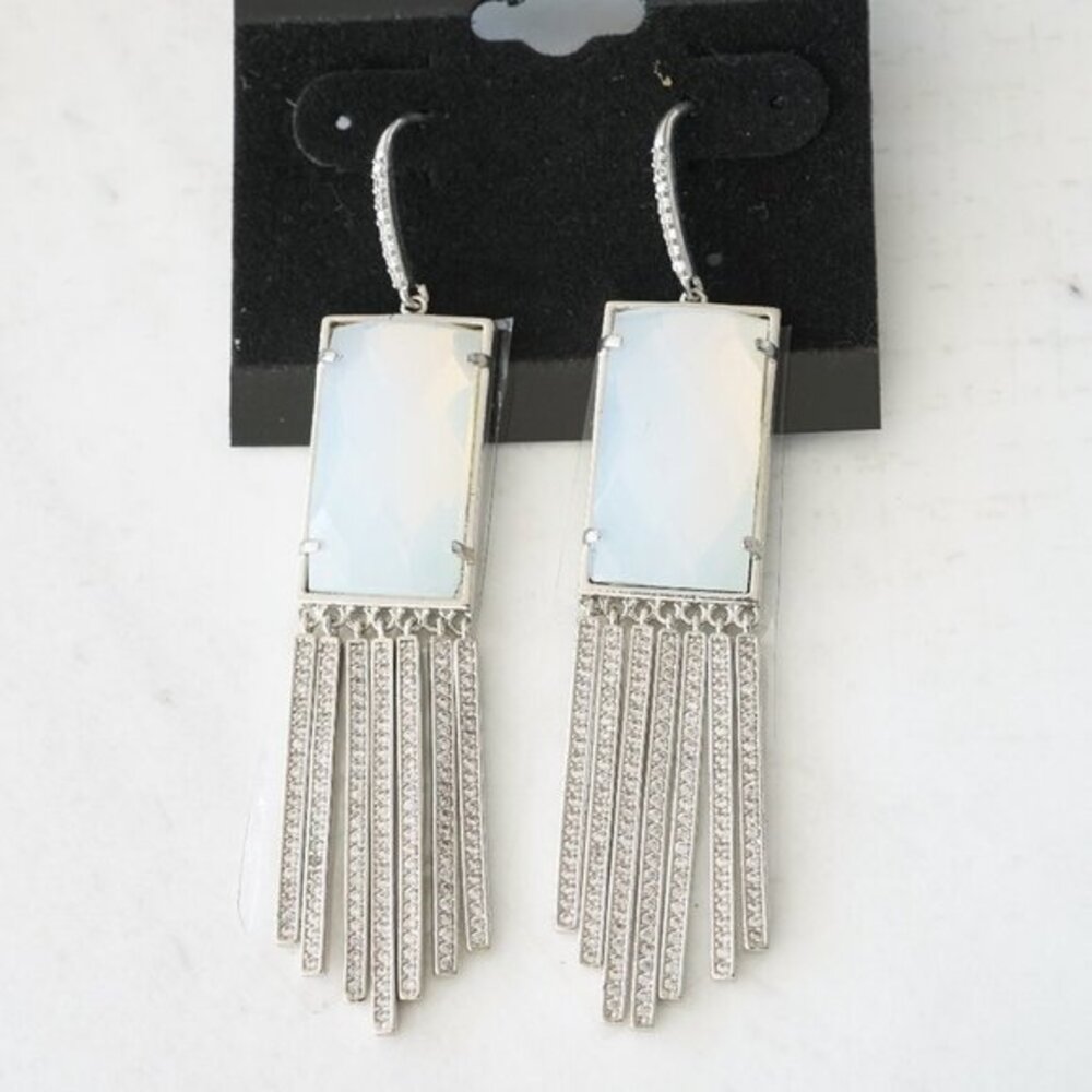 Anthropologie Melanie Auld Moonstone Fringe Earrings